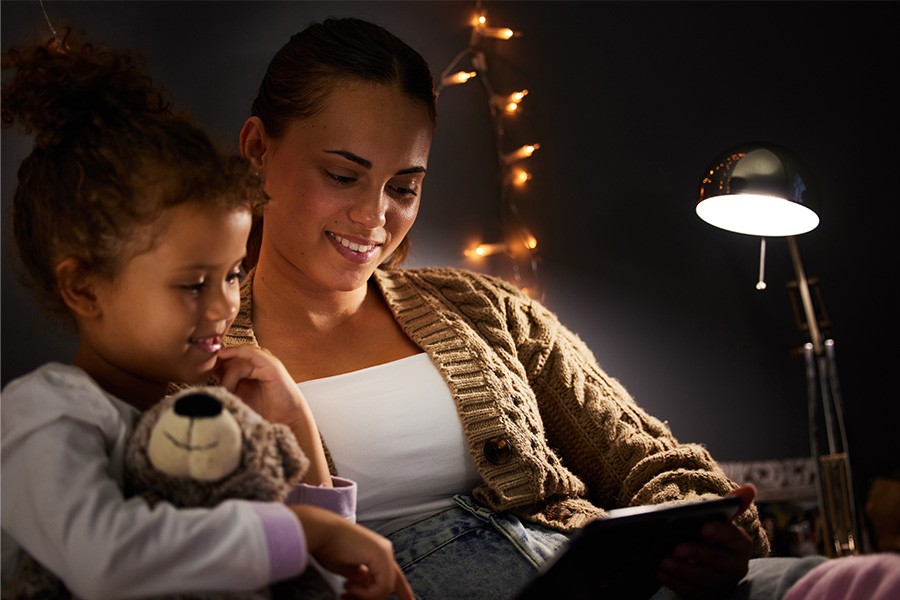 Mother reading to a Child