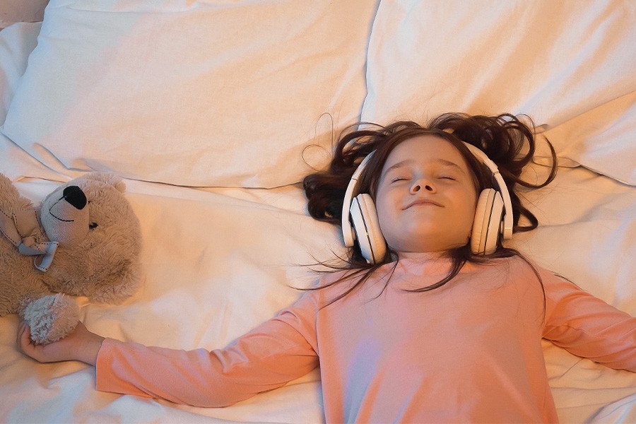 Child listening to a fairy tale