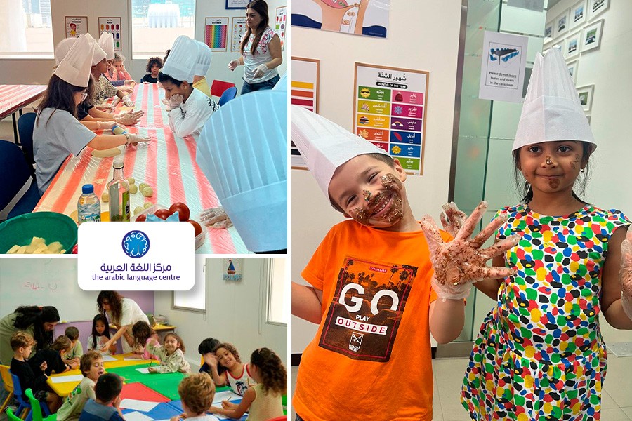 A collage of children wearing chef hats and aprons, showcasing fun cooking activities at summer camps in Dubai for 2025