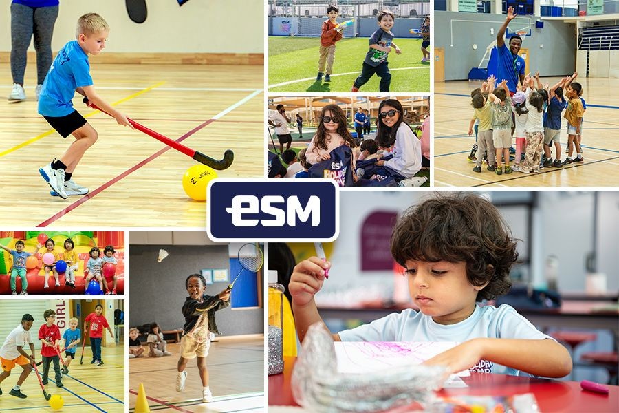 A collage of children engaged in various sports, highlighting the excitement of summer camps in Dubai for 2025