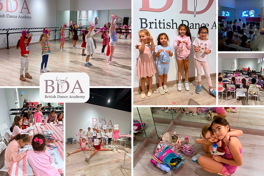 A collage of children dancing in a studio, showcasing activities from the Best Winter Camps in Dubai