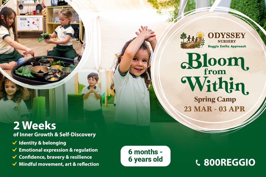 Flyer for Bloom From Within nursery school promoting the Best Spring Camps for Kids in Dubai