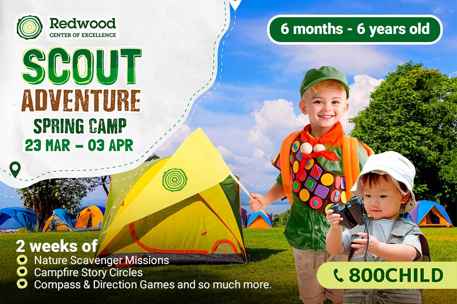 Children enjoying outdoor activities at a spring scout camp in Dubai, showcasing teamwork and adventure