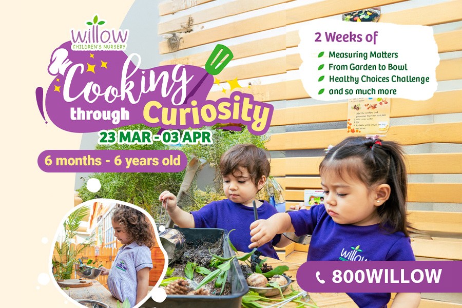 Kids exploring cooking activities at a spring camp in Dubai, fostering curiosity and creativity in the kitchen