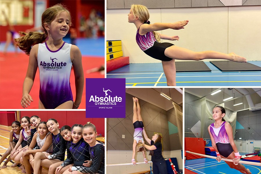 A vibrant collage featuring children engaged in various gymnastics activities, highlighting the Best Kids Gymnastics Classes in Dubai